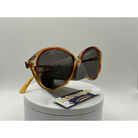 Vintage Oversize Sunglasses NOS Grey Sun Lens Carlo Ferrati Crystal Amber Retro main image 5